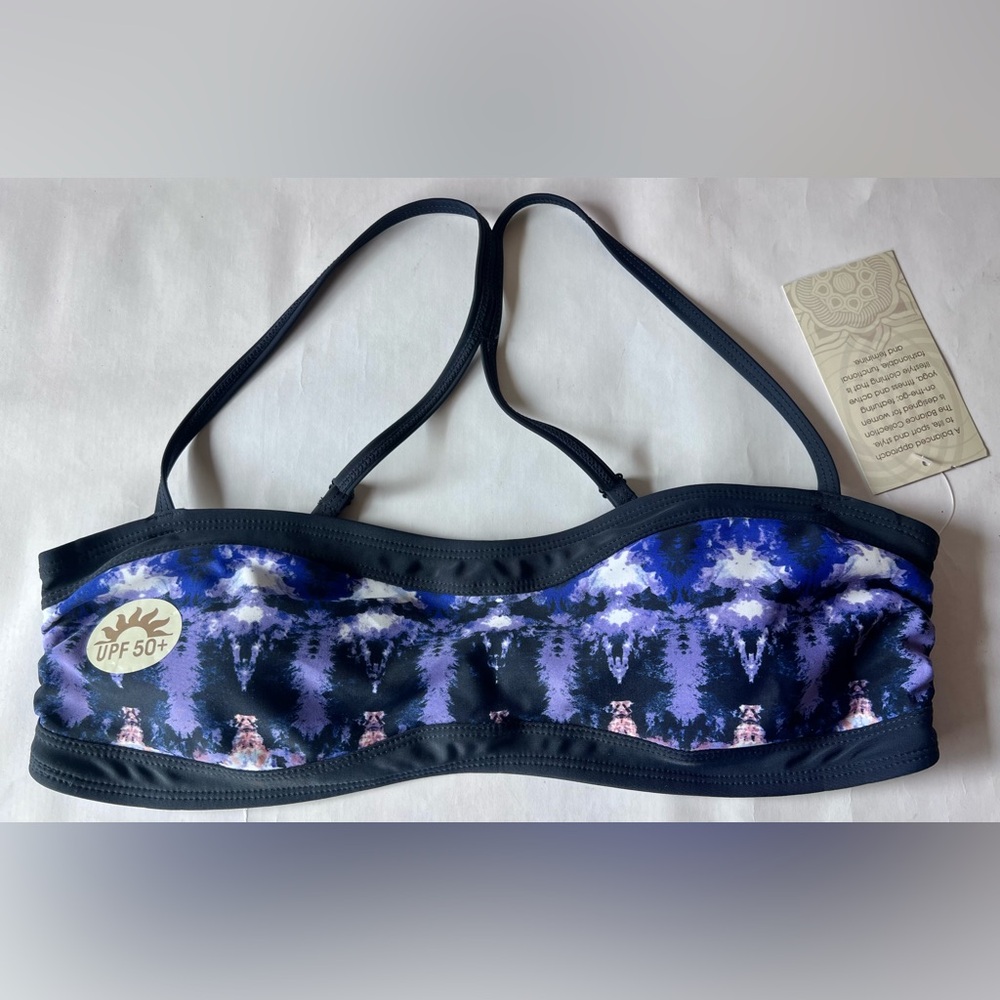 💚 Balance Collection Women's‎ Blue Patterned Bikini Top size Medium